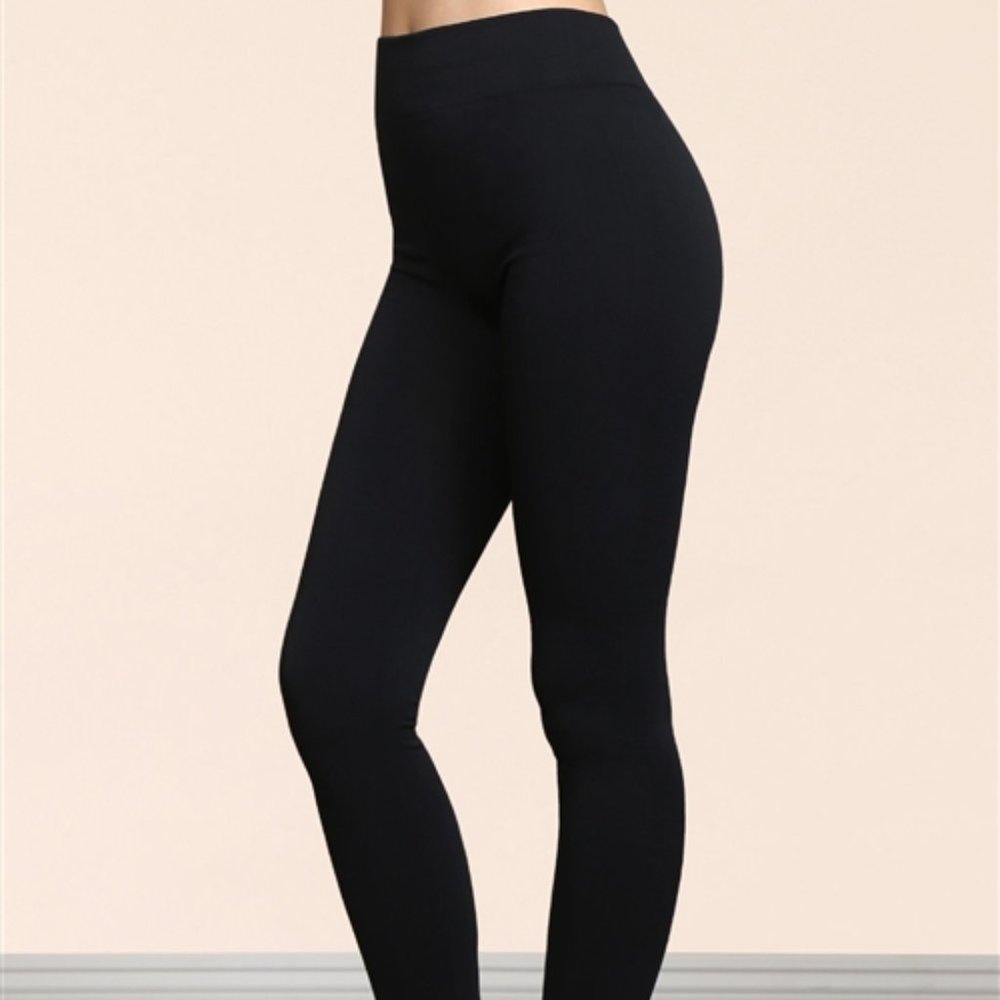 Basic Fleece lined black leggings - Picture 6 of 8